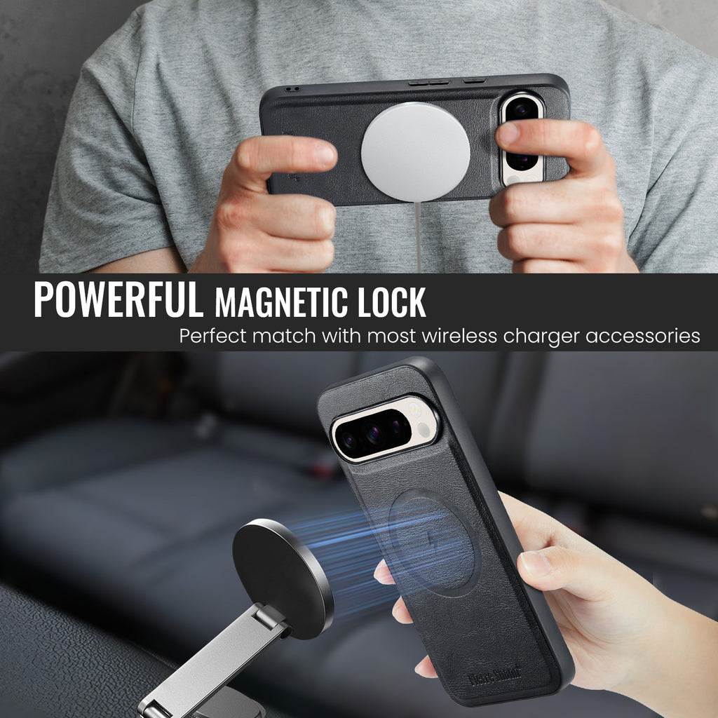 Google Pixel 11 Pro Leather Wallet Case, Magnetic Detachable 2-in-1 Phone Cover with Card Holder