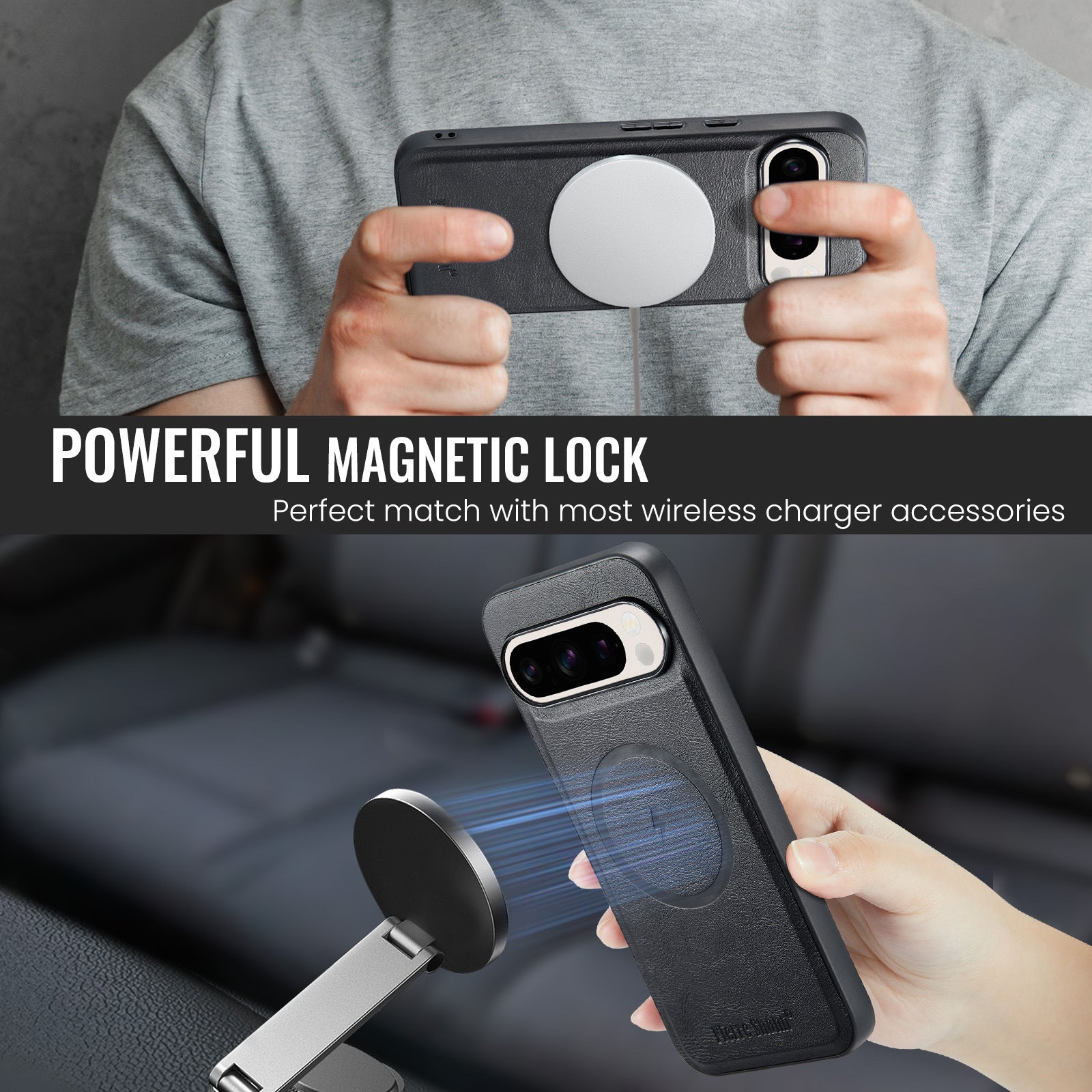 Google Pixel 11 Pro Leather Wallet Case, Magnetic Detachable 2-in-1 Phone Cover with Card Holder
