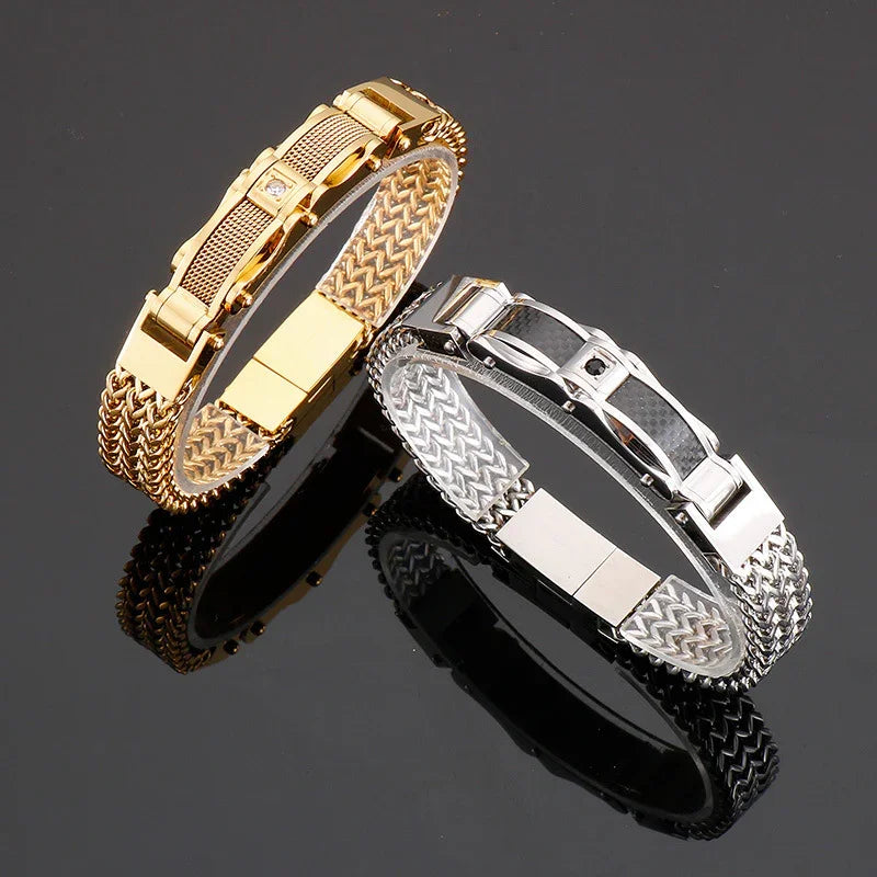 Heavy Biker Bracelet Men's Stainless Motorcycle Chain Bracelet - CIVIBUY