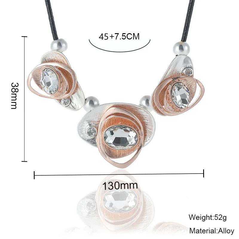 Sparkly Leather choker Necklace for Women - CIVIBUY