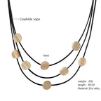 Gold Layer Necklace for Women Collar Necklace Disc Minimalist Necklace - CIVIBUY