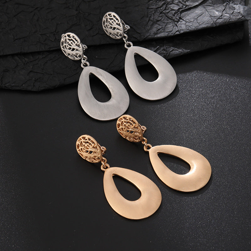 Stainless steel 18k gold plated hoops with rectangle earrings - CIVIBUY