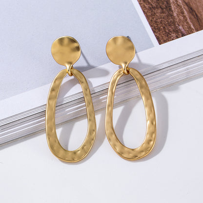 Gold Disc Earrings Gold Hoop Earrings Oversized Earrings for women - CIVIBUY