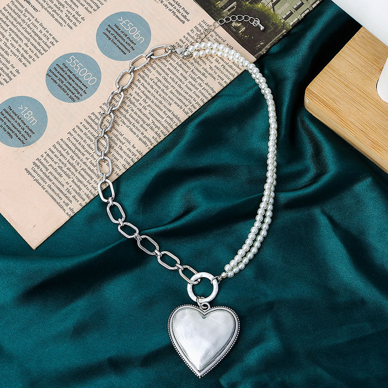Brand New Envy Jewelry Heart and Pearl Chain Necklace - CIVIBUY