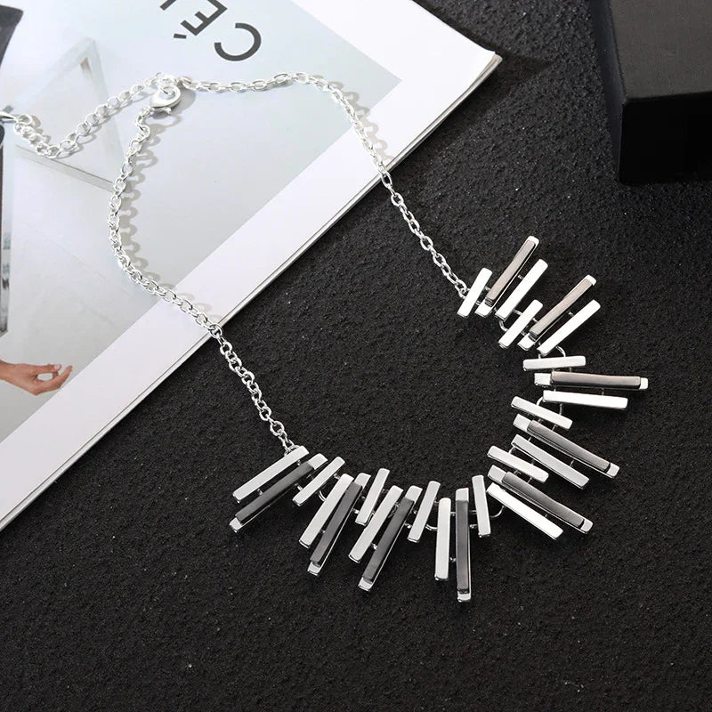 Vintage Modernist Mexican Sterling Necklace - CIVIBUY