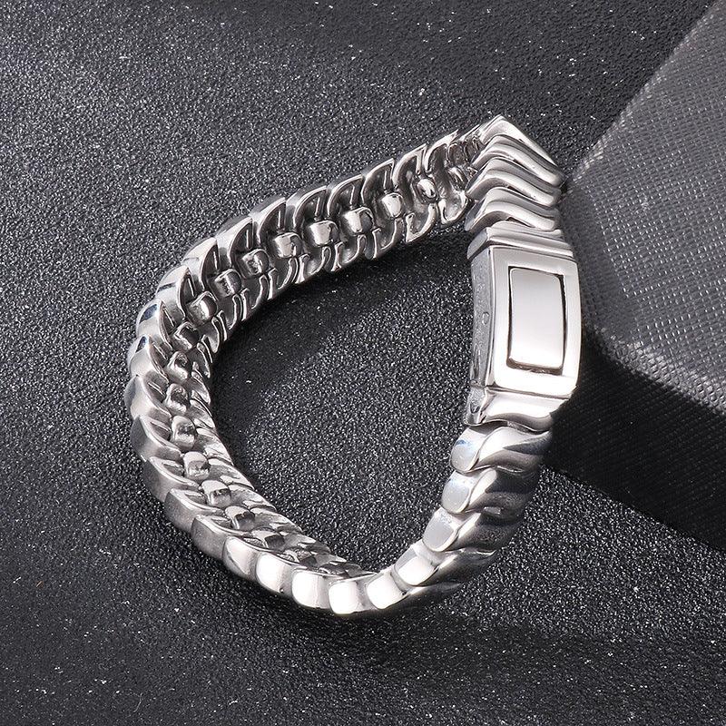 Cuba stainless steel heavy bracelet for men biker style bracelet D4-K - CIVIBUY