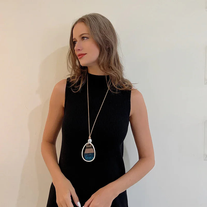 Trending Long Chains Geometric Necklace Gothic Jewelry for Women - CIVIBUY