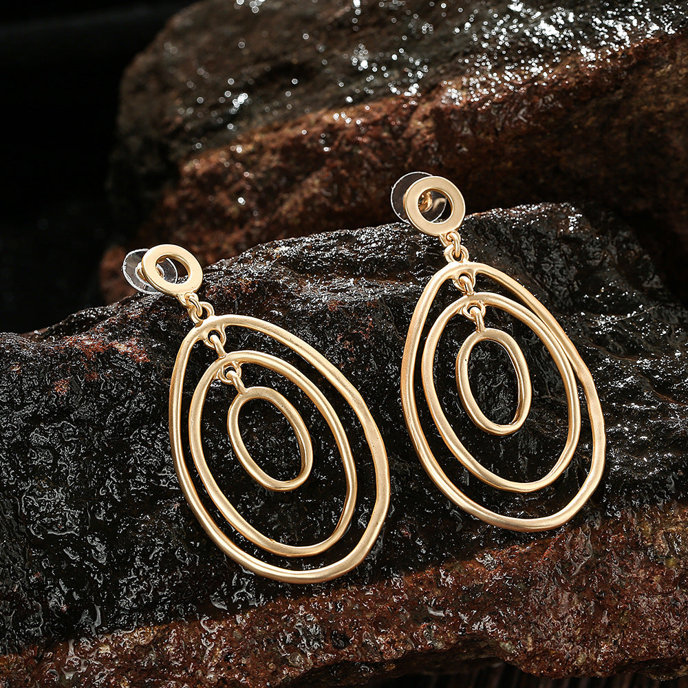 Quality Gold 14k Fancy Circle Dangle Post Earrings - CIVIBUY