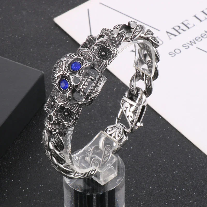 Skull braclet for men Deakside style Stainless Steel bracelet - CIVIBUY