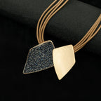 Sterling Silver Hammered Slide Pendant Bling Bling Necklace 16 3/4" - CIVIBUY