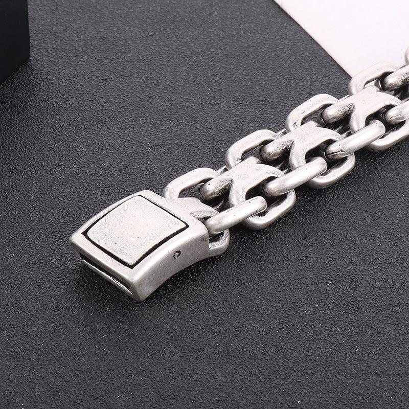 Heavy Motorcycle Double Link Chain Fashional Retro Strong Man Bracelet Gift - CIVIBUY