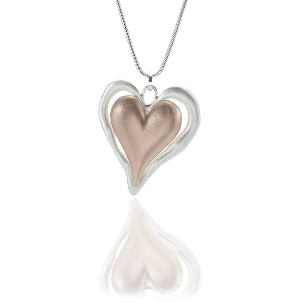 Chains Heart Pendant with Engraving Puzzle Heart Stainless Steel Sister Necklace