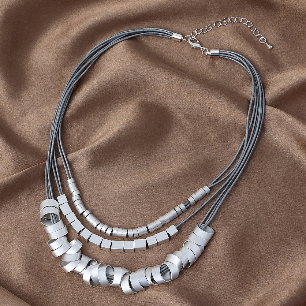 STRIKING GOLD AND SILVER COLLAR NECKLACE - CIVIBUY