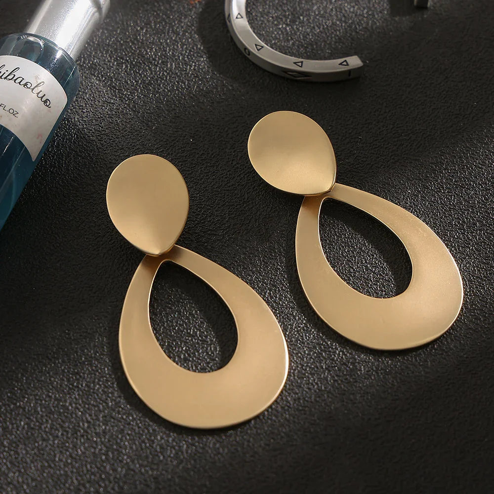 Large mother of Gold drop-shaped hanging earrings - CIVIBUY