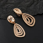 Gold and Wave Drop Earrings - CIVIBUY