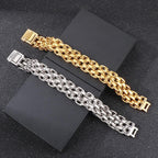 Heavy Motorcycle Double Chain Fashional Retro Strong Man Bracelet Gift 9ST-L - CIVIBUY