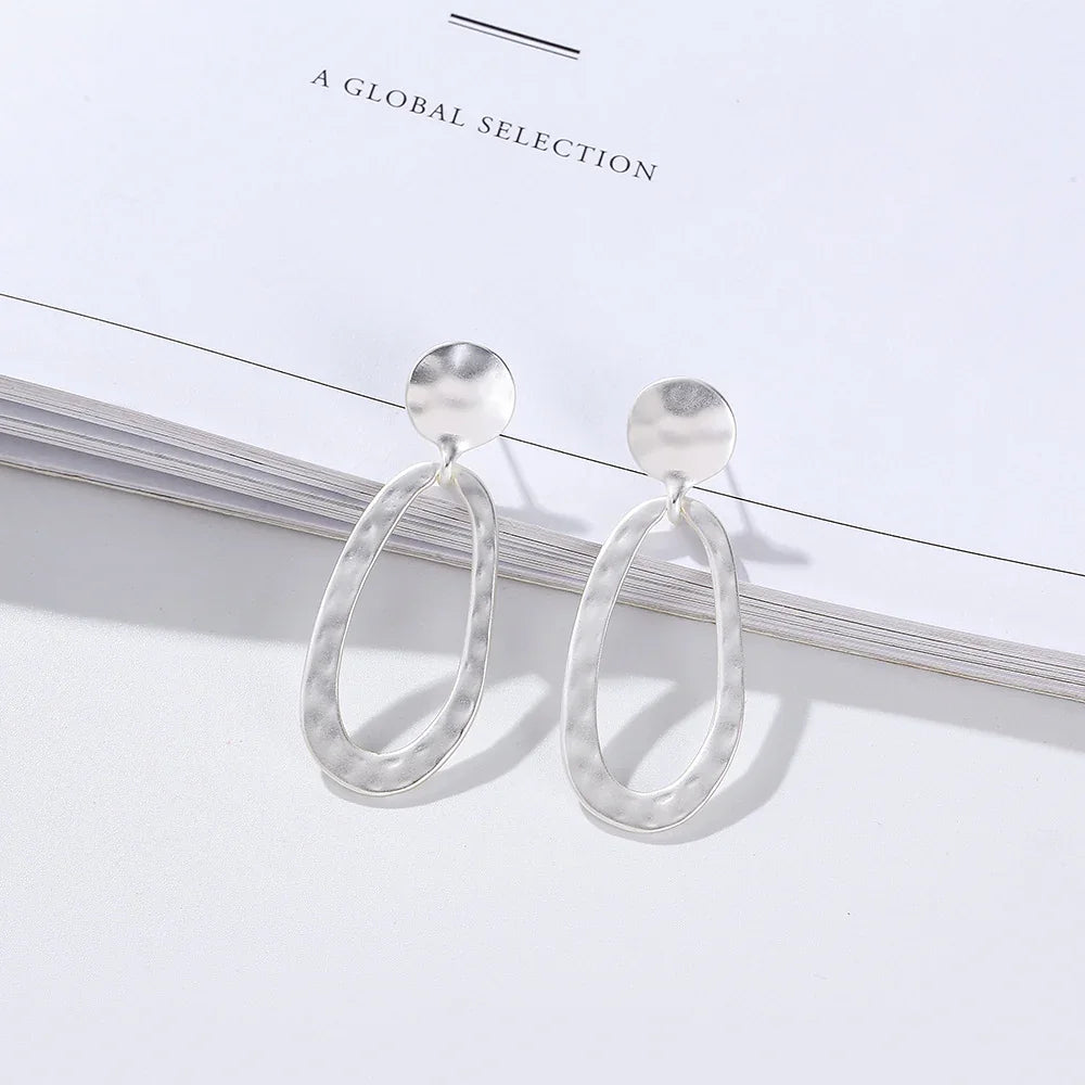 Gold Disc Earrings Gold Hoop Earrings Oversized Earrings for women - CIVIBUY