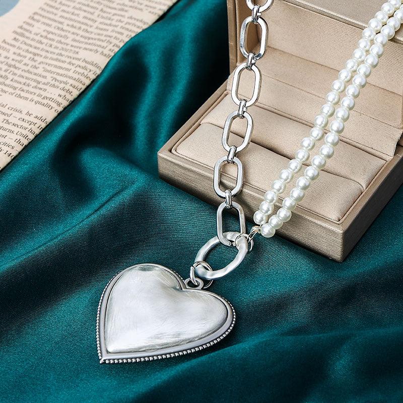 Brand New Envy Jewelry Heart and Pearl Chain Necklace - CIVIBUY
