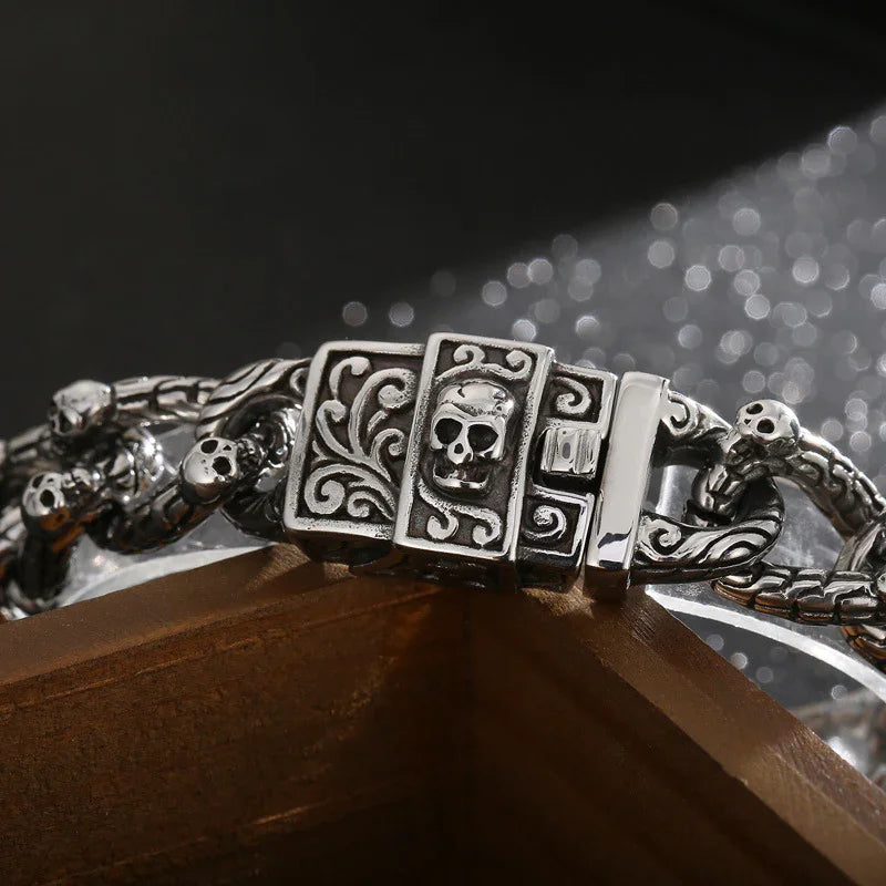 Heavy Motorcycle Skull Rock Fashional Retro Strong Man Bracelet Gift - CIVIBUY