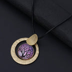 Rainbow Aura Quartz Tree of Life Pendant Necklace Reiki Healing Silver Necklace - CIVIBUY