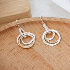 Hammered Circle Earrings, Dainty Earrings, Everyday Two Tone Jewelry - CIVIBUY