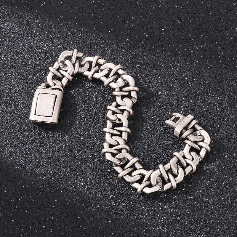Classic Stainless Steel Chain Link Bracelet Heavy motor Wristband Men's Bracelets - CIVIBUY