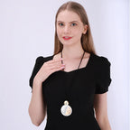 statement necklace funky round pendant necklace - CIVIBUY
