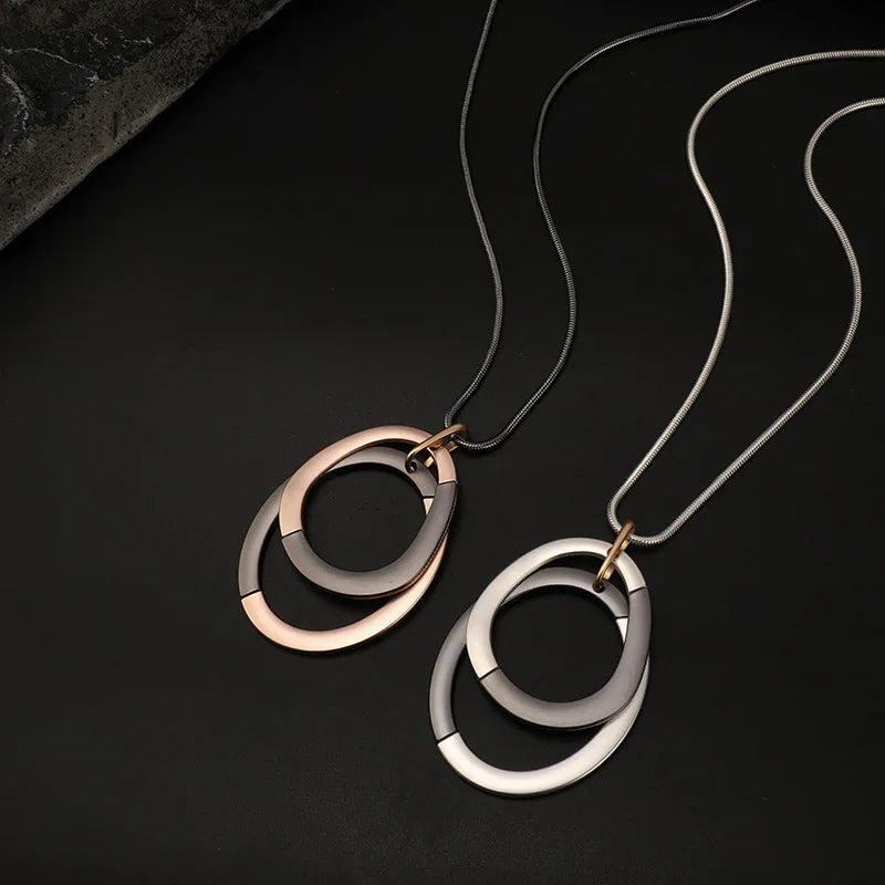 Blacked Steel Rose Gold Pendant - CIVIBUY