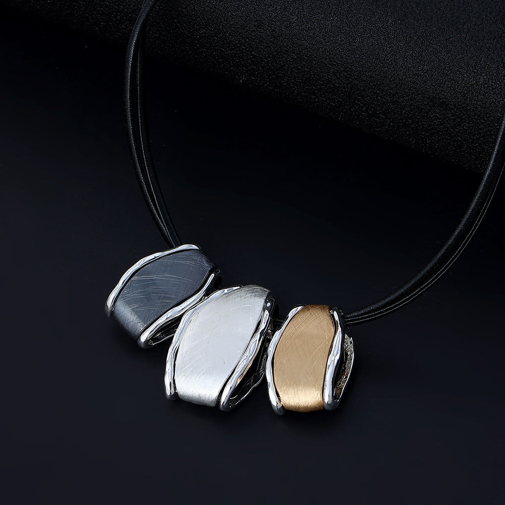 Trend Geometric Necklace Irregular Metal Pendants Necklace for Women - CIVIBUY