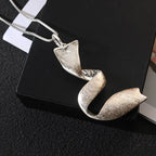 NEW MODERN STERLING SILVER TWISTED PENDANT NECKLACE - CIVIBUY