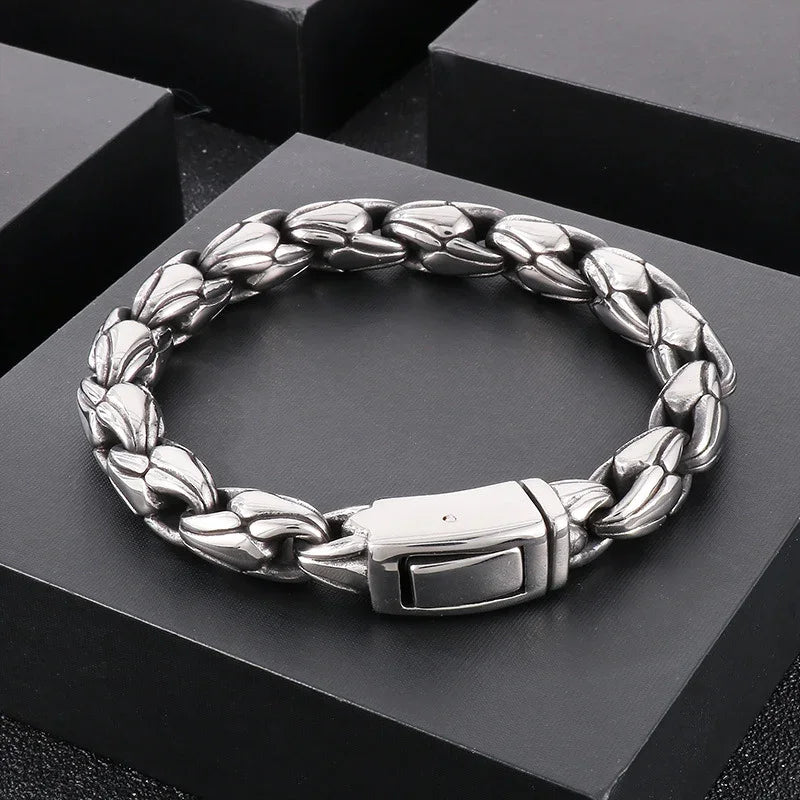 Cuban Chain Vintage Jewelry for Men Awesomeness Fashion Silver Bracelet - CIVIBUY