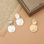 Double Disk Textured Earrings - CIVIBUY