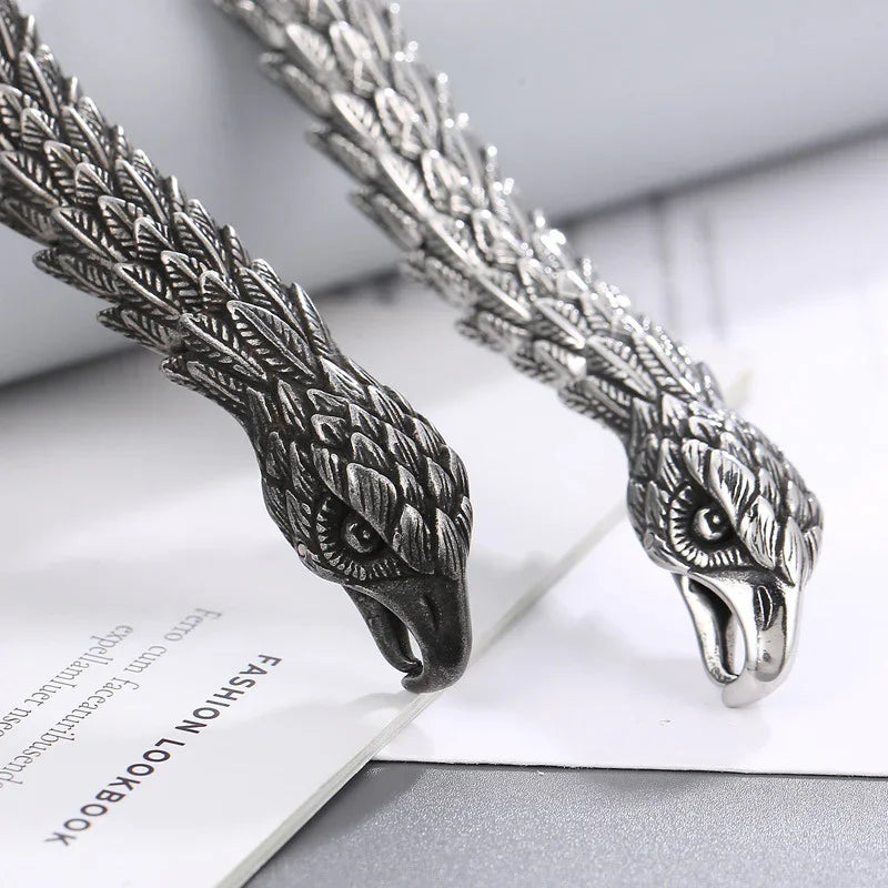 Eagle stainless steel heavy bracelet for men biker style bracelet - CIVIBUY