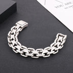 Heavy Motorcycle Double Link Chain Fashional Retro Strong Man Bracelet Gift - CIVIBUY