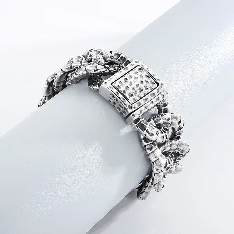 stainless steel bracelet for men skull style bracelet K-6 - CIVIBUY