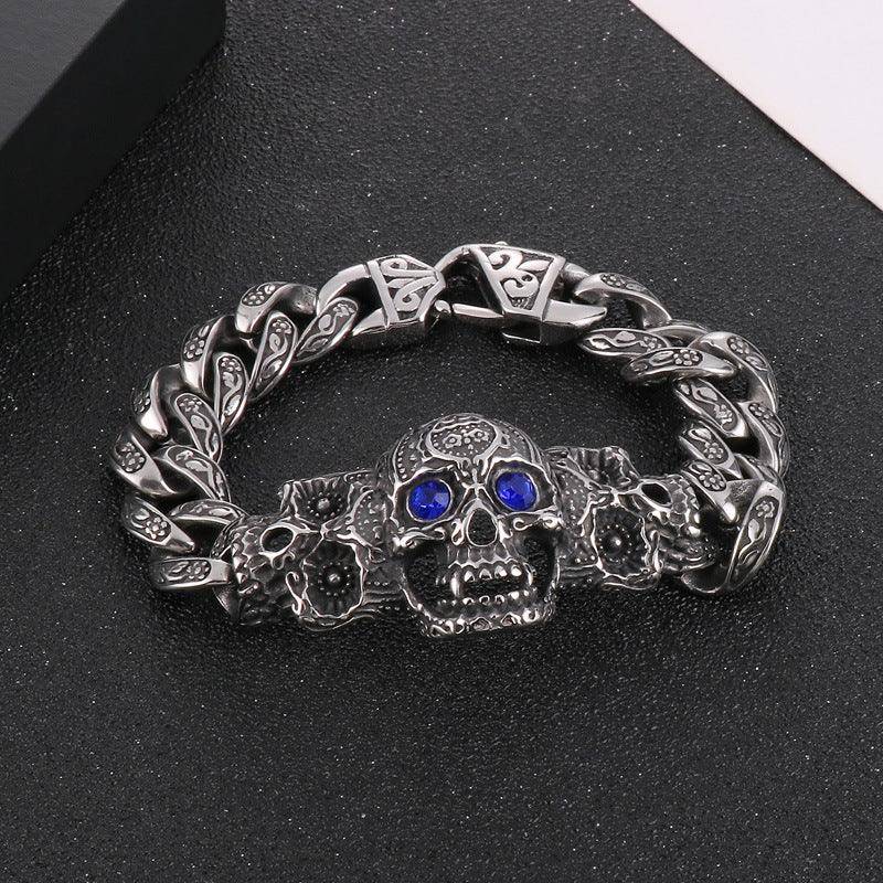 Skull braclet for men Deakside style Stainless Steel bracelet - CIVIBUY