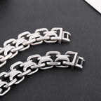 Heavy Motorcycle Double Link Chain Fashional Retro Strong Man Bracelet Gift - CIVIBUY