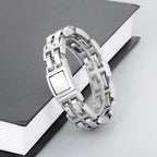Cuba stainless steel heavy bracelet for men biker style bracelet D4-C - CIVIBUY
