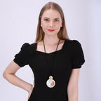 statement necklace funky round pendant necklace - CIVIBUY