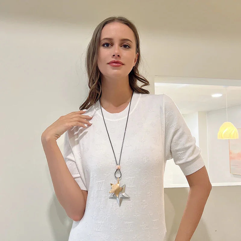 Silver Hand Crafted Irregular Star Pendant - CIVIBUY