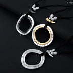 long necklace women boho geometric necklace metal multicolor circles long pendant - CIVIBUY