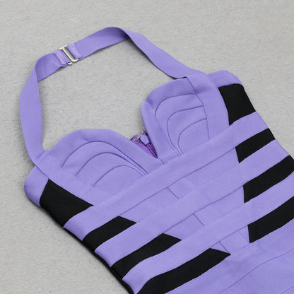 Purple Bodycon Backless Clothesg Club Party Mini Dresses - CIVIBUY