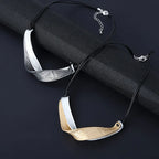 Handmade S925 Neck Wave with Braided Rope Necklace - CIVIBUY