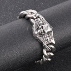 Skull Stainless Steel Viking Chain Heavy motor Wristband Men's Bracelets - CIVIBUY