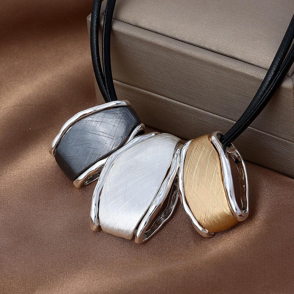 Trend Geometric Necklace Irregular Metal Pendants Necklace for Women - CIVIBUY