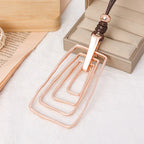 Necklaces for women Large geometric square silver necklace pendant 21inch - CIVIBUY