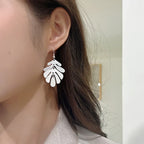 Fish Cast Resin Leaf Leaves Drop Dangle Dagling Hook Earrings - CIVIBUY