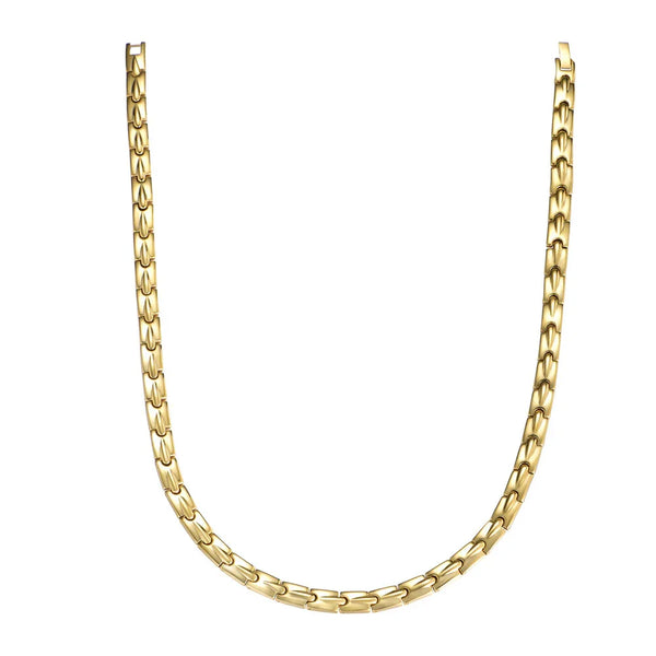 Gold  Necklace Pain Relif Chain Healing Arthritis Headaches Magnetic Necklace With Power Stones