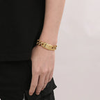 Classic Stainless Steel Chain Link Bracelet Heavy motor Wristband Men's Bracelets - CIVIBUY