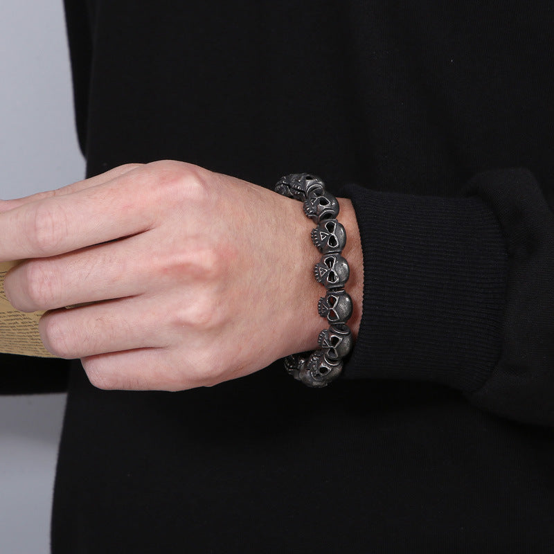 stainless steel bracelet for men dark style bracelet K-12 - CIVIBUY